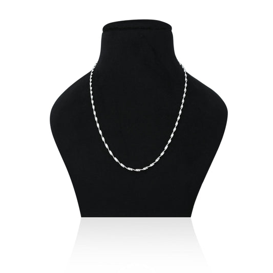 Stylish Spiral Curves Silver Chain for Women, Khushbhu Jewellers