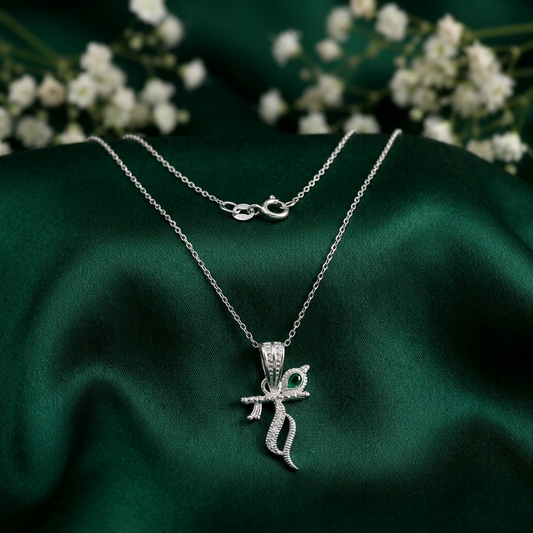 Silver Krishna Flute Pendant for Men & Women