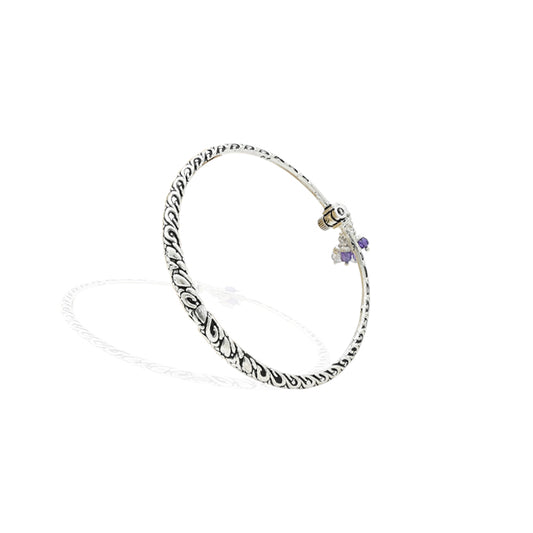 Charming silver kada anklet for girls with 'Looking So Gorgeous' engraving