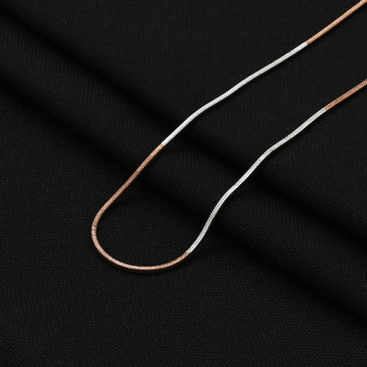 Elegant silver chain accented with rose gold for a radiant look