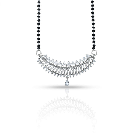 Shop Stylish Curve Arrow Pure Silver Mangalsutra, Khushbu Jewellers