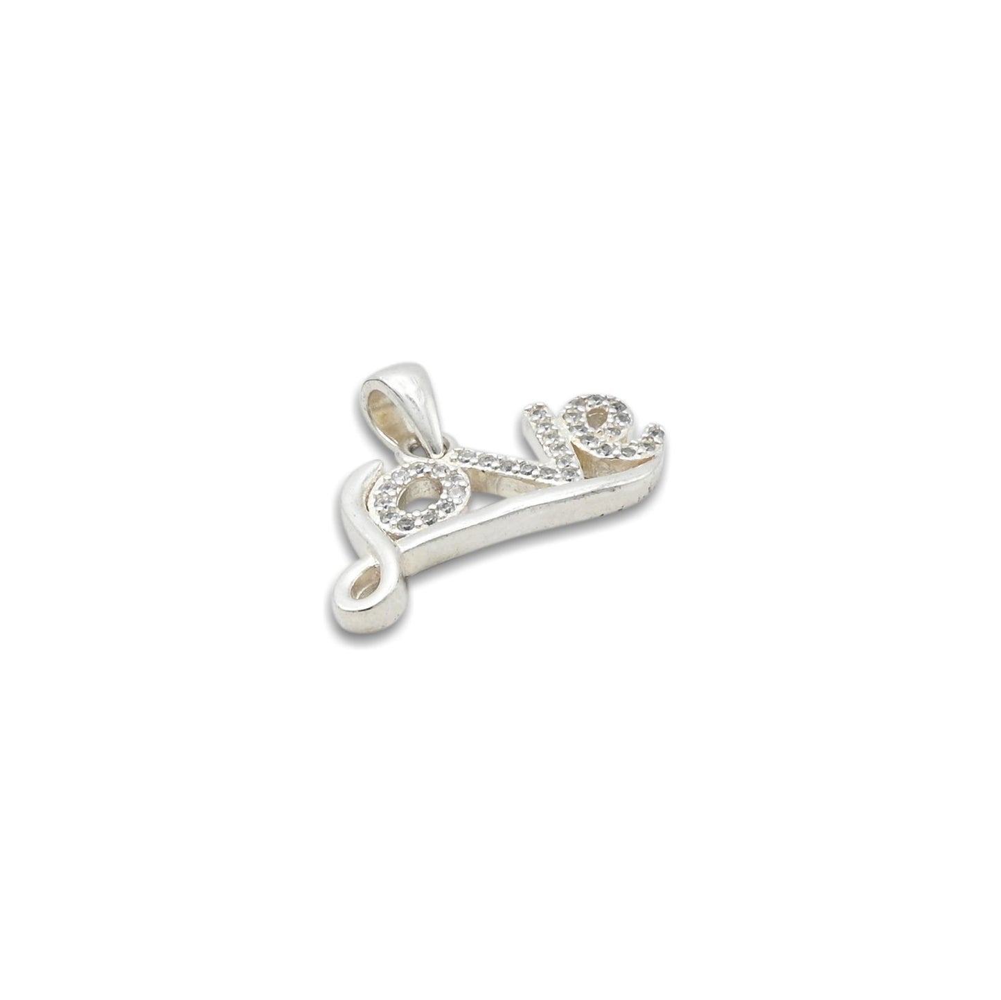 Sterling Silver Pendant with Love Sign Design