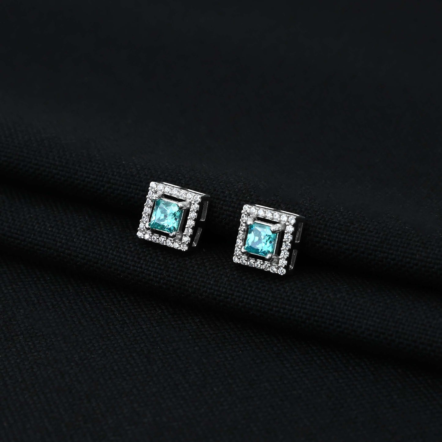 Buy Sparkling Sky-Blue CZ Stone 925 Silver Mangalsutra Set @ ₹3199