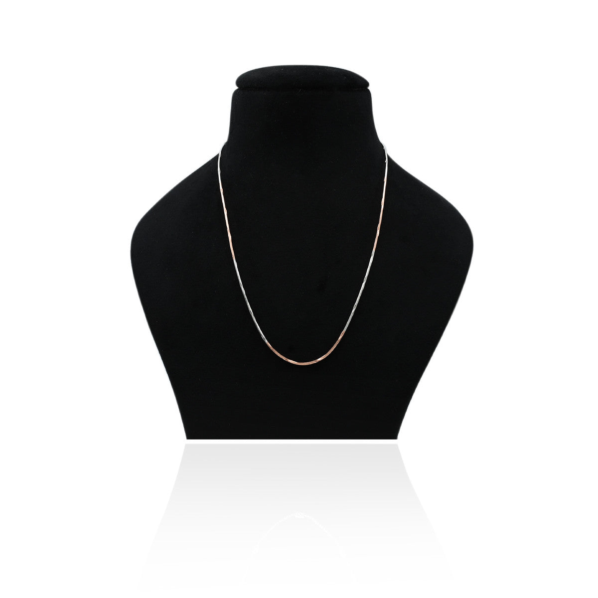 Silver chain with gold rose loop design