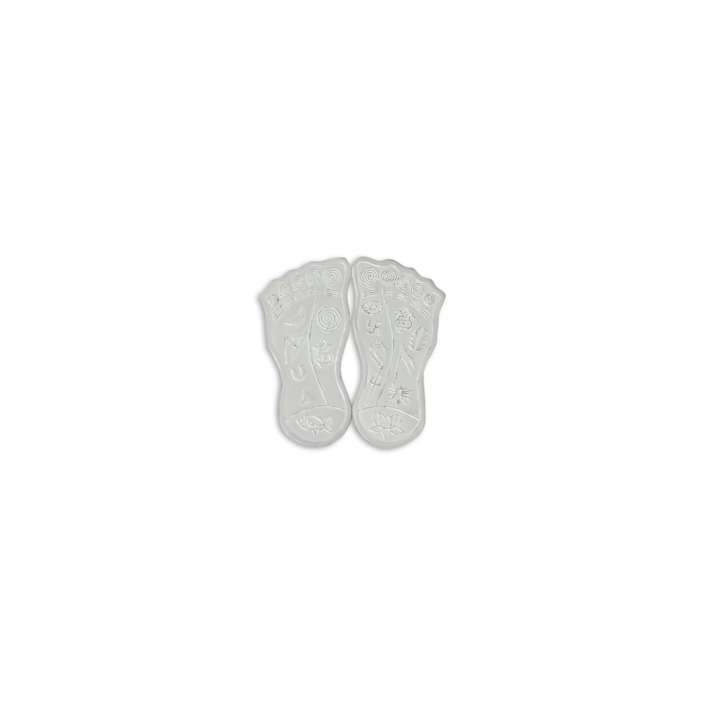 Small Pure Silver Charan Paduka For Temple or Puja