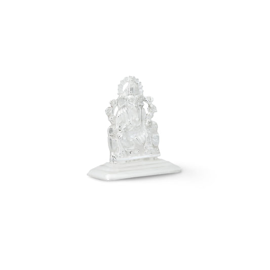 Handcrafted silver Ganesha Murti, symbolizing wisdom and prosperity for any space.