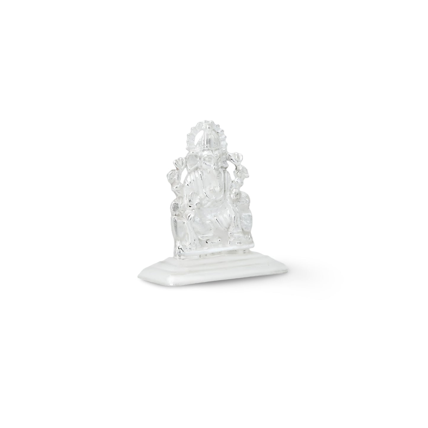 Handcrafted silver Ganesha Murti, symbolizing wisdom and prosperity for any space.