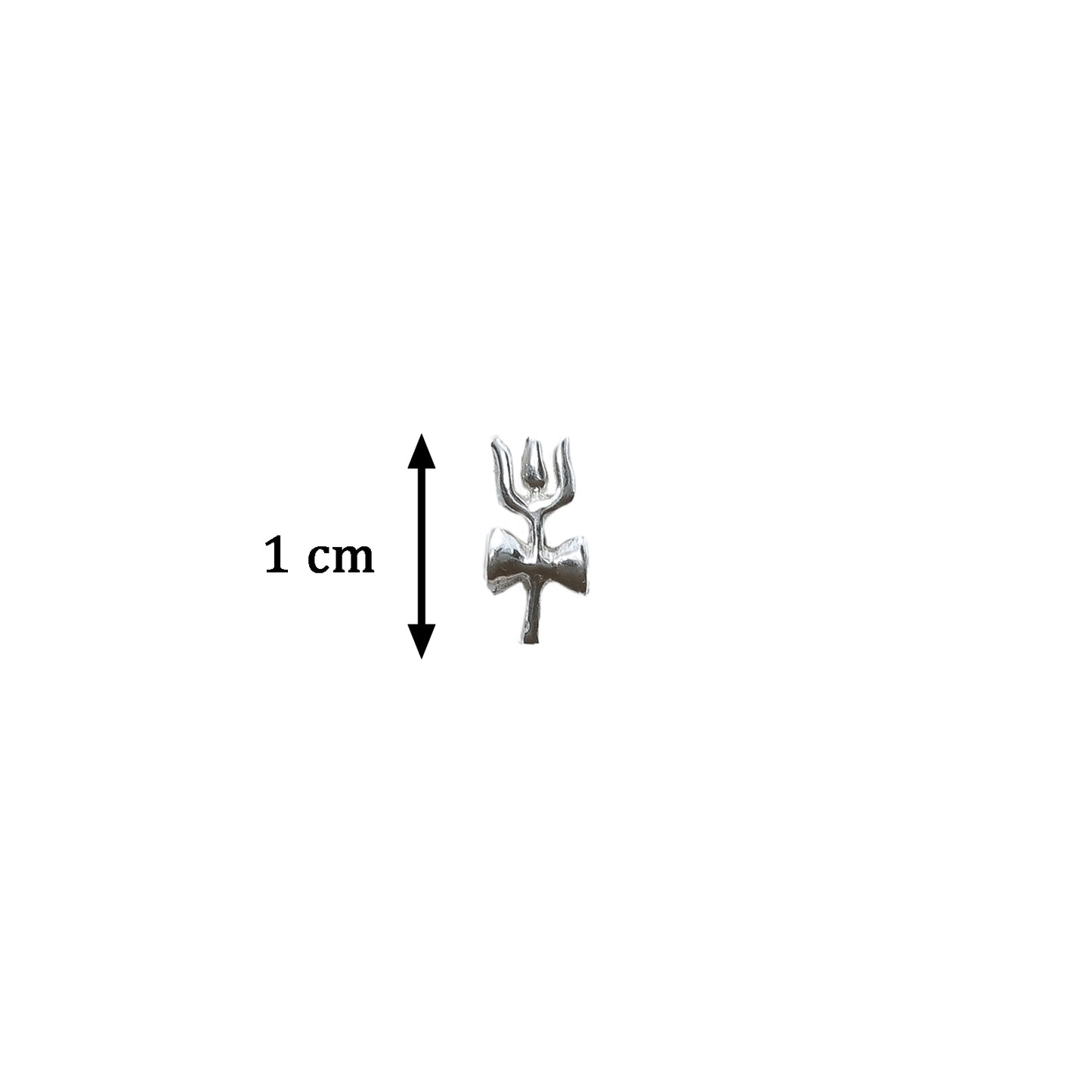 Silver Trishul Damru Divine Stud Earrings