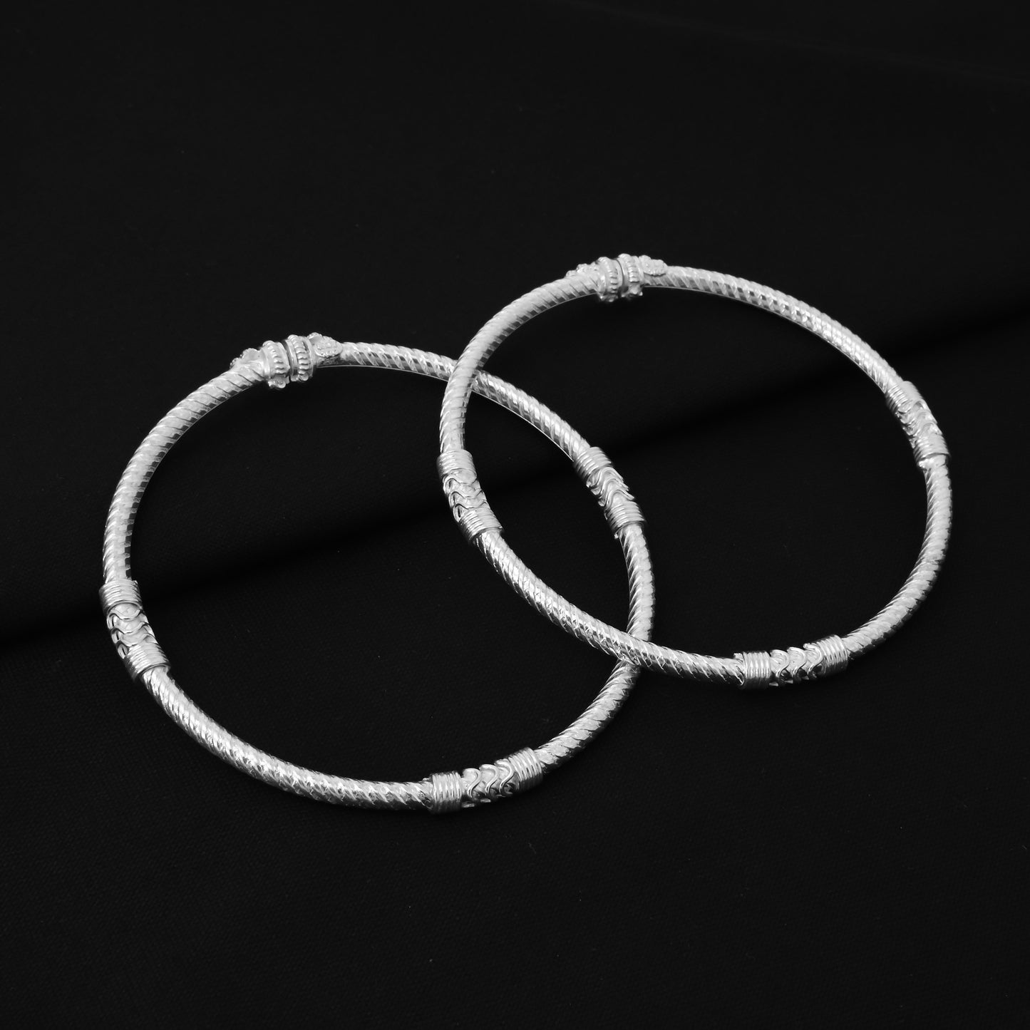 Silver Simple Lining Design Kada Payal for Girls