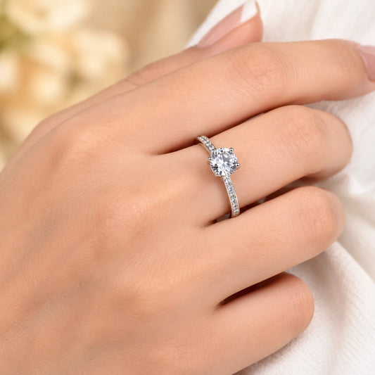 Modern Silver Ring with Captivating Center Gem