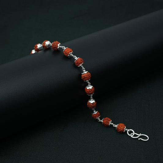 Shri Kedar Ruj Edition Silver Rudraksha Bracelet