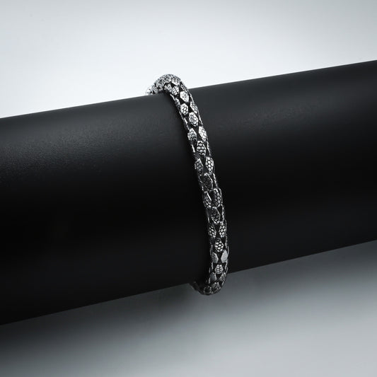 Men's sterling silver bracelet with a sleek and sophisticated design