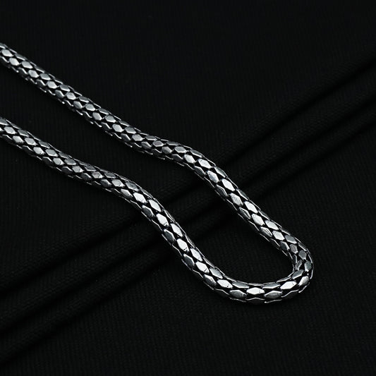 Stylish solid wheat chain in sterling silver for boys