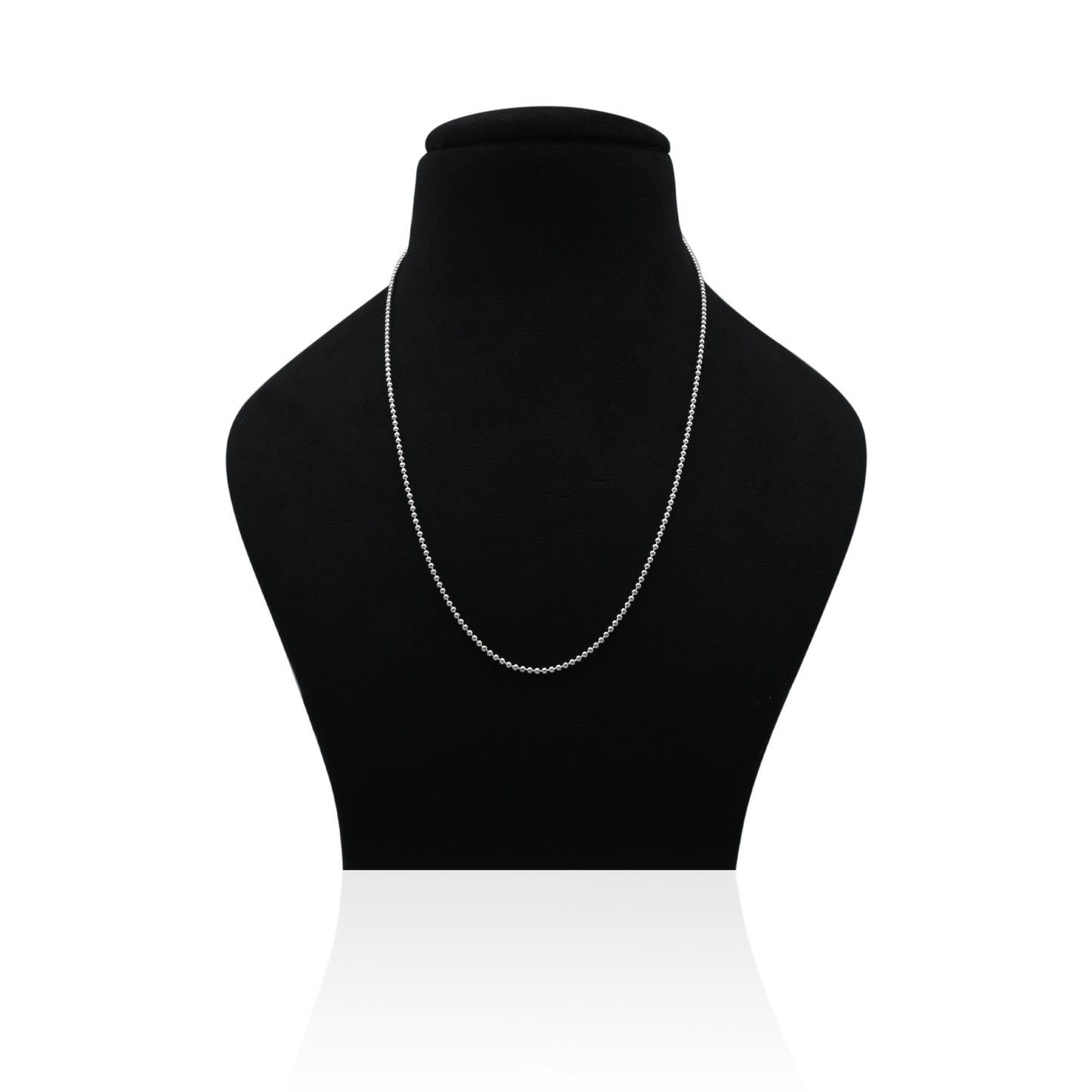 Delicate girls' silver chain adorned with small precious balls