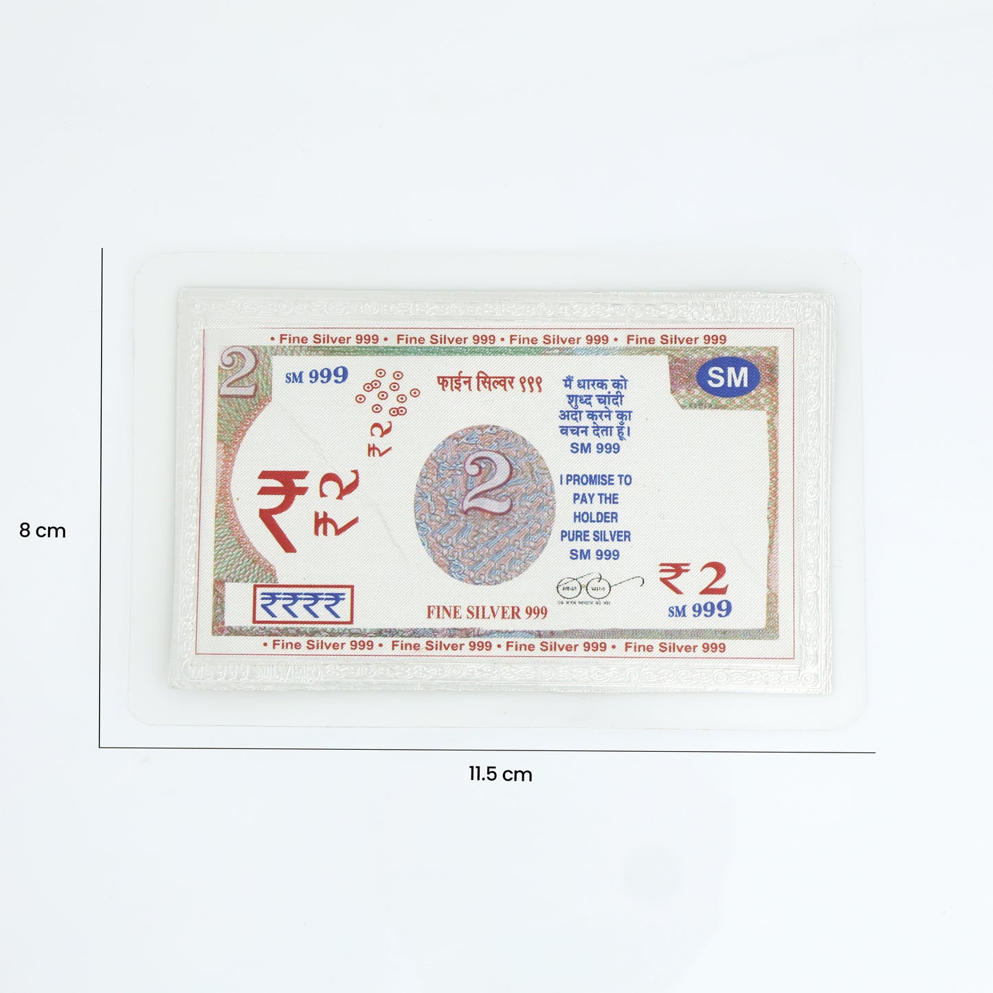 Pure Silver 2 Rupee Note
