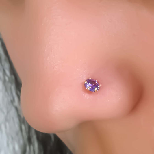 Beautiful Blue Gem Gold Polish Nosepin