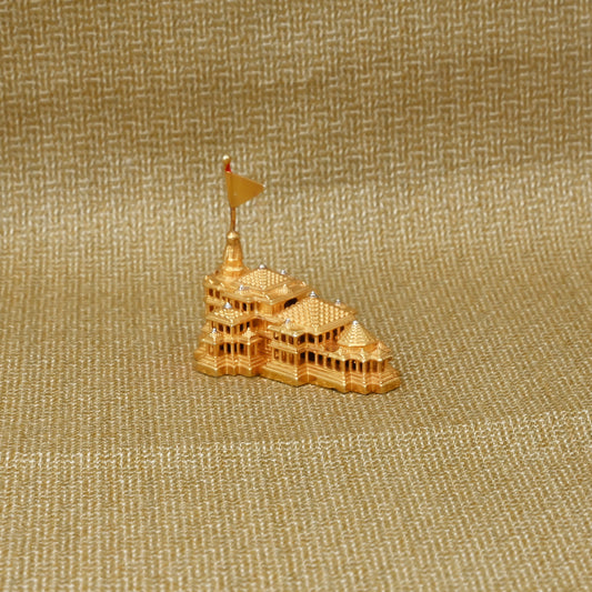 Gold Plated Ram Mandir Ayodhya For Homedecor or Gift Purpose