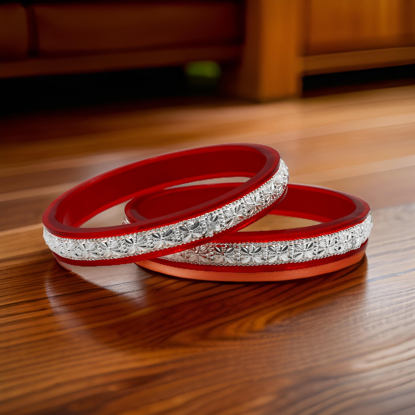 Elegant silver bangle set for women, featuring a beautiful design that combines style and grace