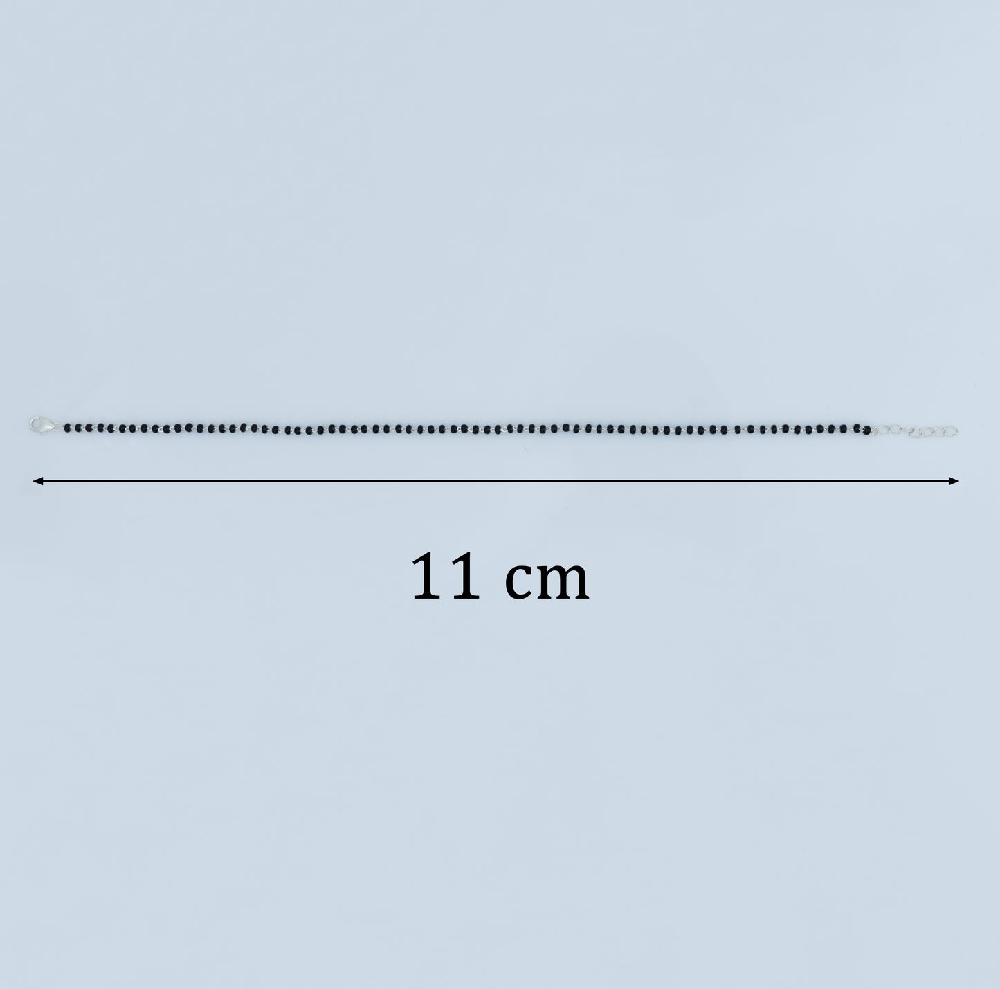 Traditional Daily Wear Silver Black Bead Anklet