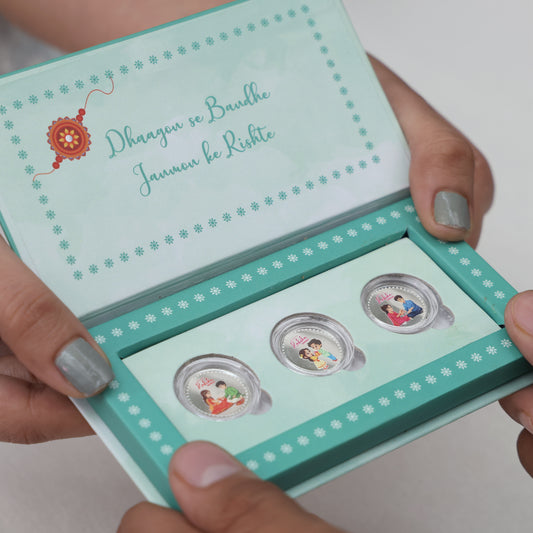 Rakhi Special Silver 3 Coin Set