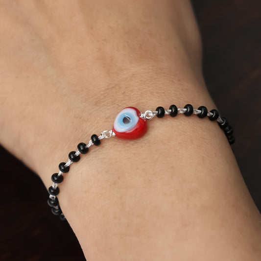Red Heart Evil Eye Bracelet