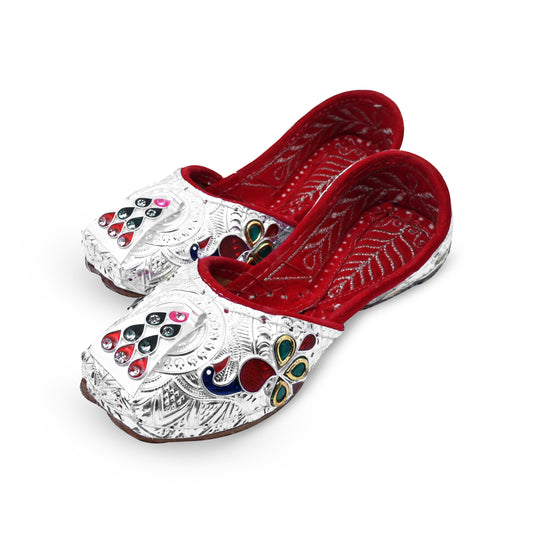 Elegant Silver Baby Shoes with Intricate Handcrafted Engraving