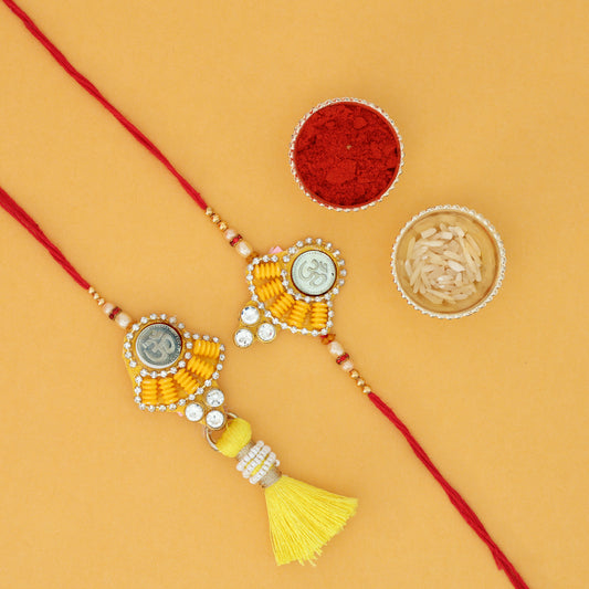 Bhaiya Bhabhi Silver Rakhi Set