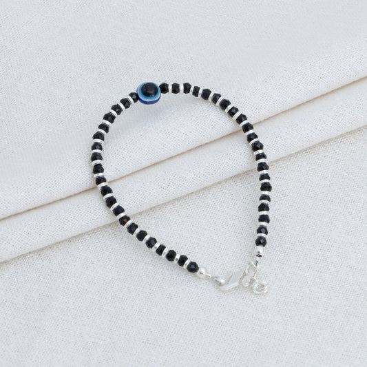 Evil Eye Protection Silver Bracelet for Babies