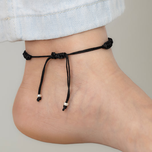 Silver Foot & Hand Pendant Dhaga Bracelets