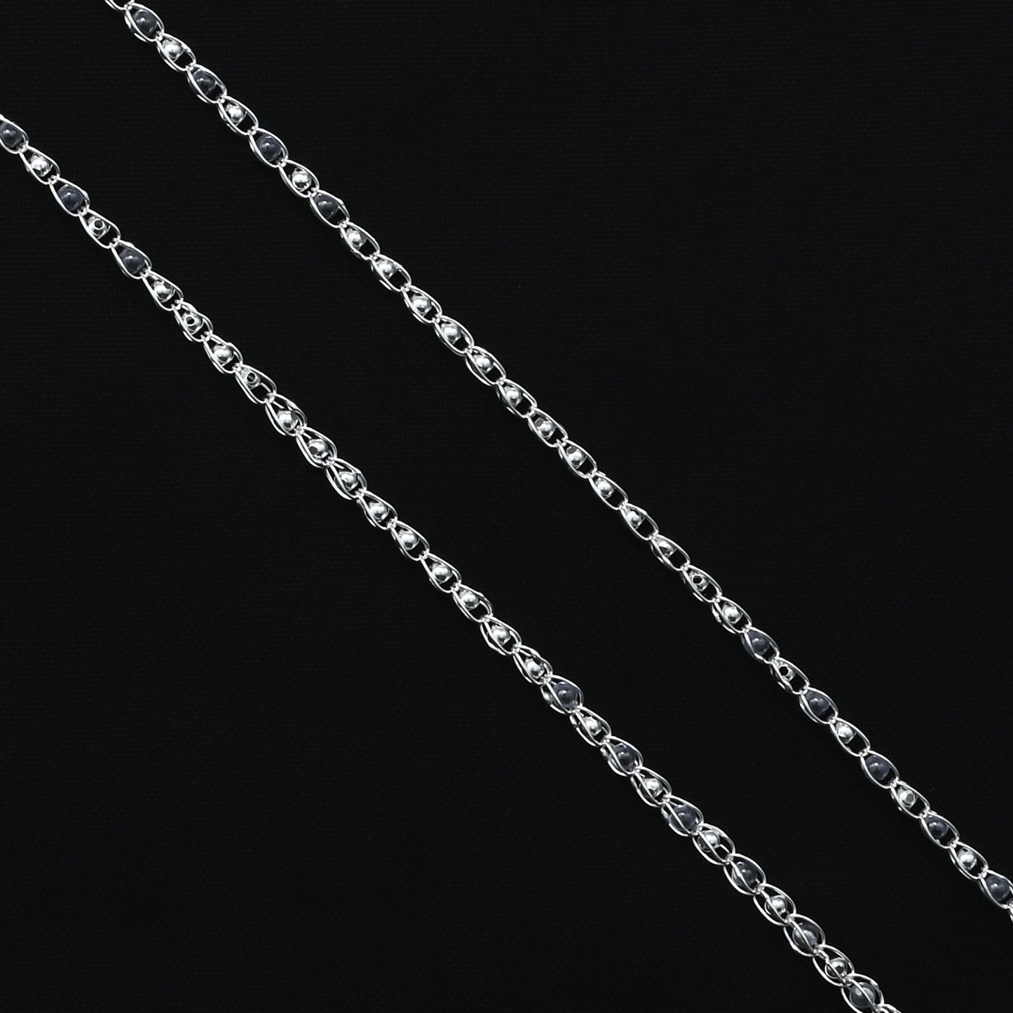 Beautifully crafted sterling silver payal adorned with beads, ideal for girls seeking sophistication and style