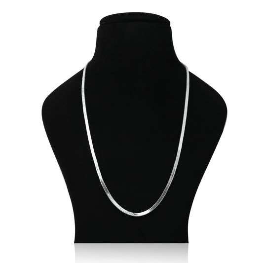Buy Sturdy Flat Snake Design Silver Chain for Boys