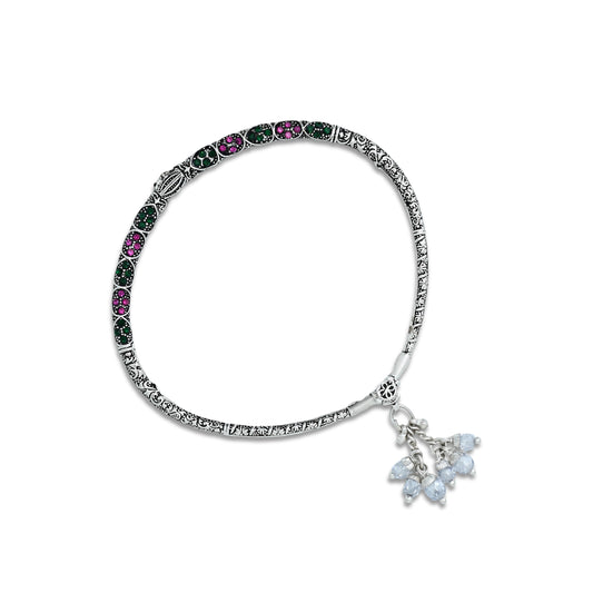 Simple and elegant silver kada anklet for daily use.