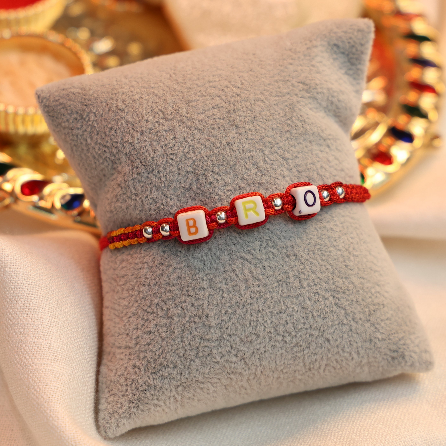Trendy BRO Letter Silver Rakhi