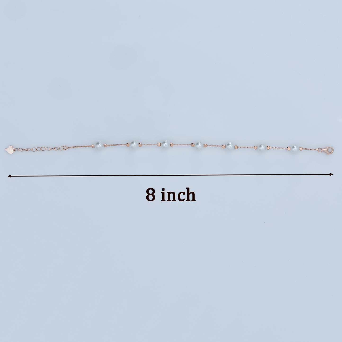 Rose Gold Plated Pearl Silver Bracelet