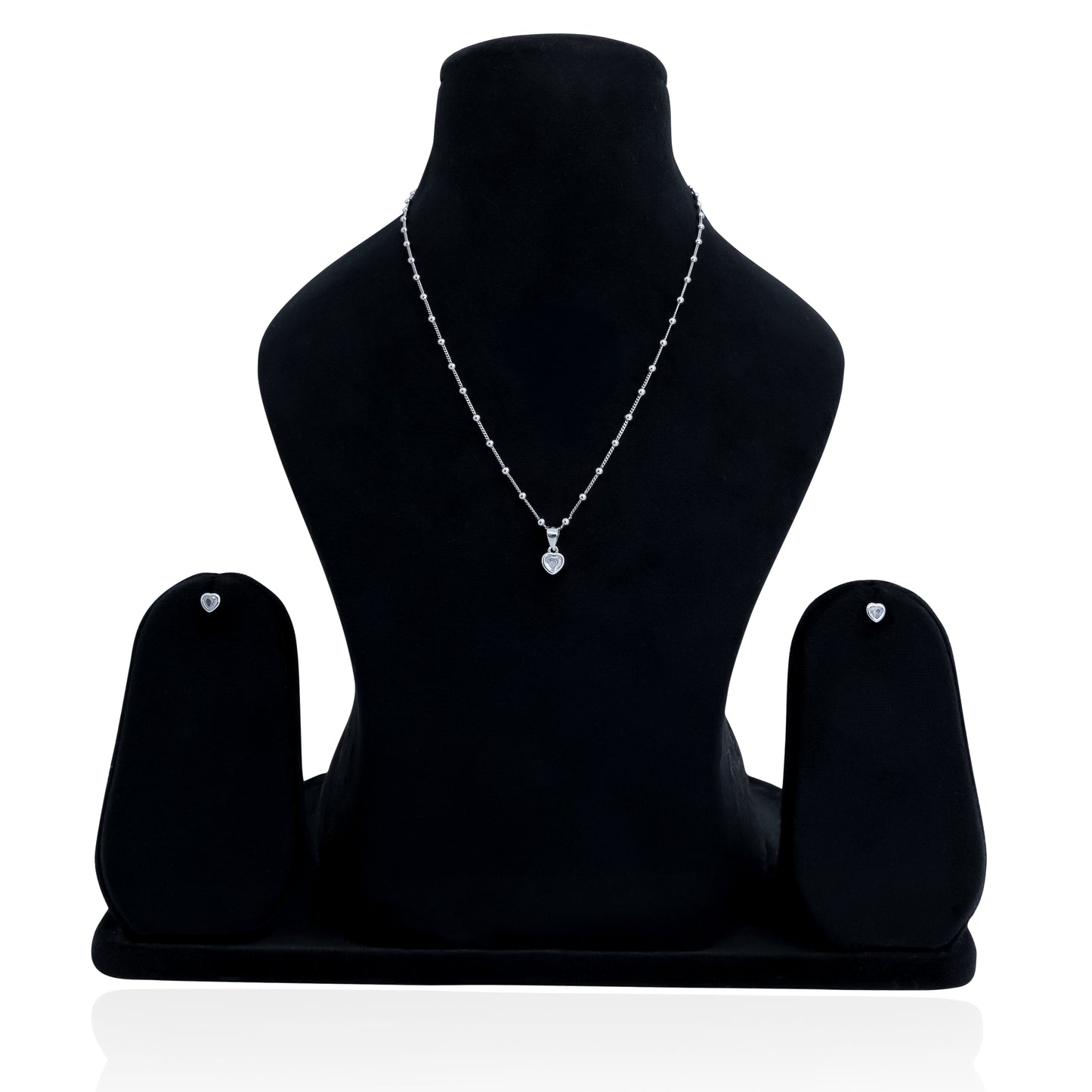 Love Heart Pendant with Crystal Earrings