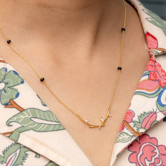 Modern Silver Mangalsutra with Accents