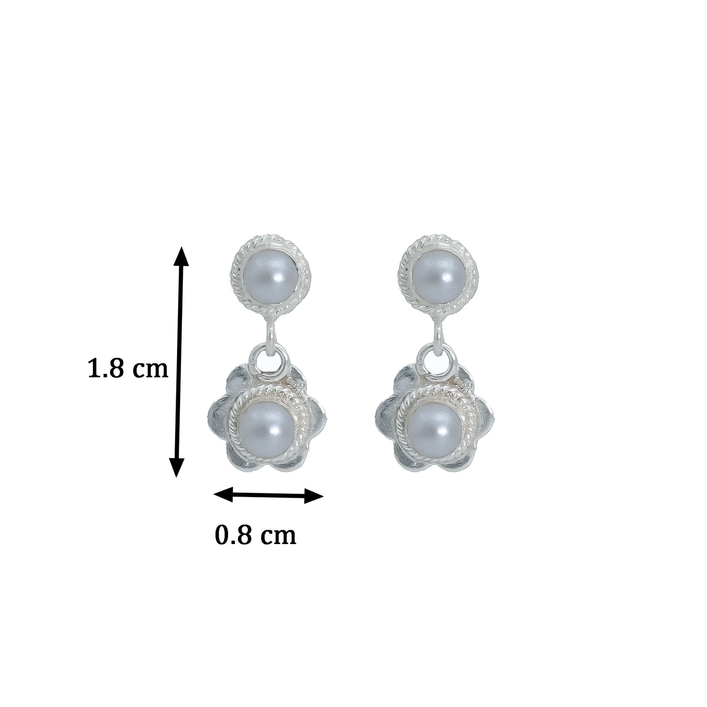 Silver Pearl Blossom Earrings