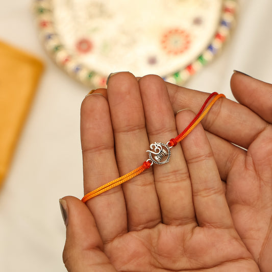 Divine Silver Om Rakhi