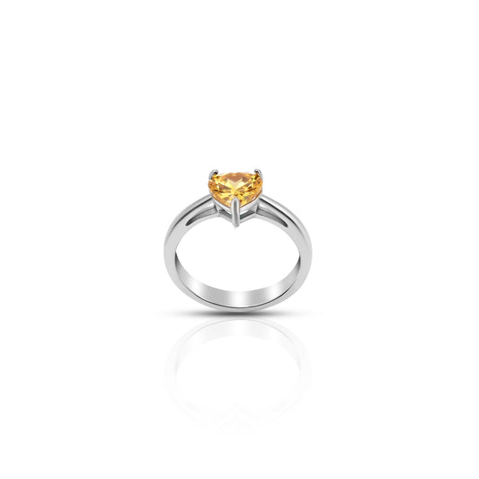 Elegant yellow heart stone set in sterling silver.