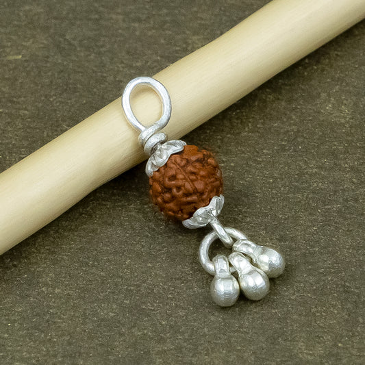 Silver Rudraksha Classic Ghungroo Pendant