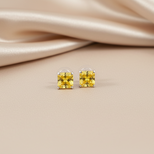 (2 Pcs Combo) Color Your Spark Stones Unisex Silver Earrings in Vibrant lung