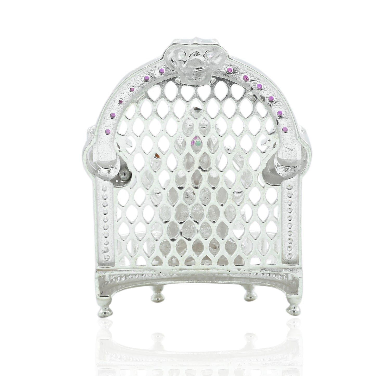 Handcrafted pure silver Ganeshji Murti, symbolizing wisdom, strength, and ideal for worship or decoration.