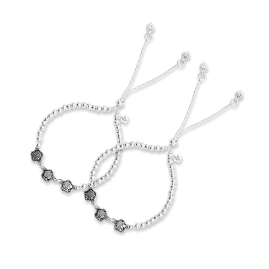 Silver Beads Girls Anklets