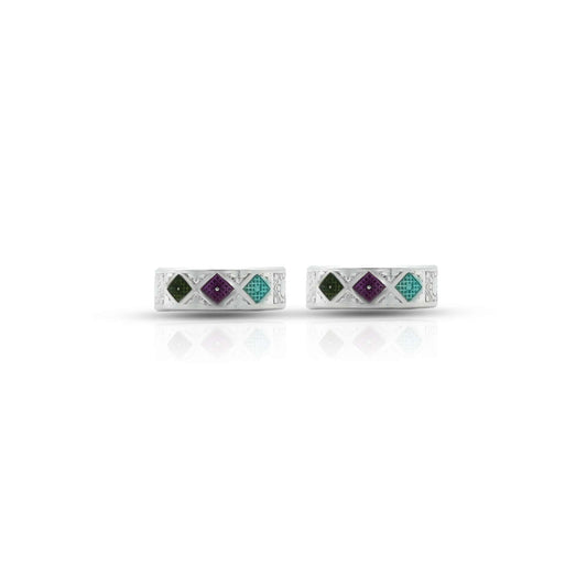 Elegant silver Bichhiya featuring a multi-color square shape design, perfect for girls