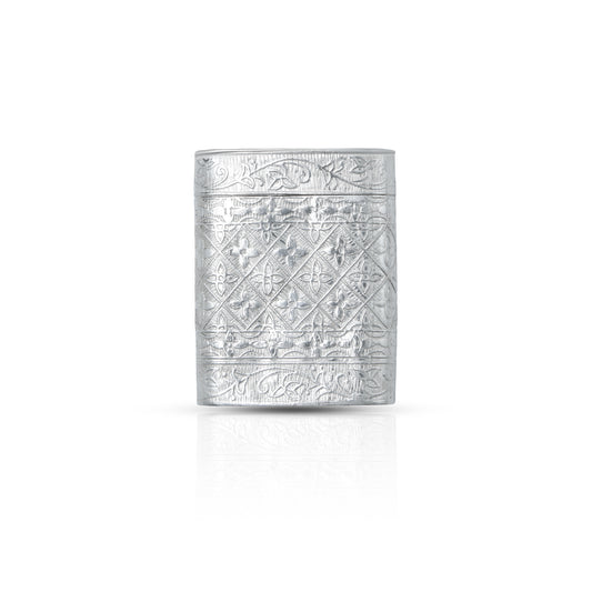 Silver Supari Box with Flower and Leaf Design