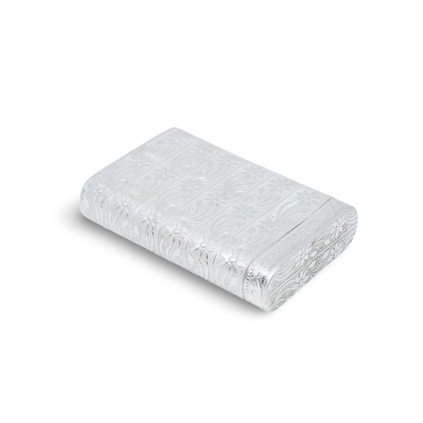 Silver Supari Box with Flower and Leaf Design