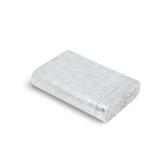Silver Supari Box with Flower and Leaf Design