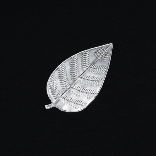 Handcrafted silver Paan leaf for religious rituals and decor