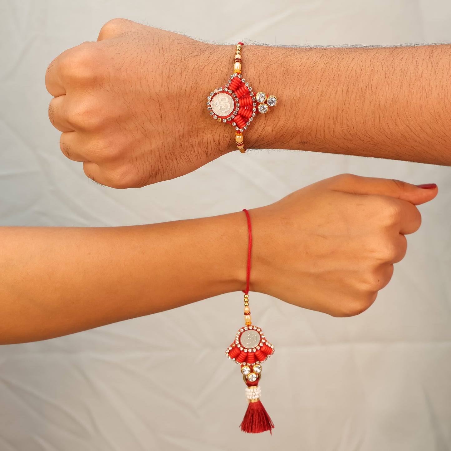 Bhaiya Bhabhi Silver Rakhi Set