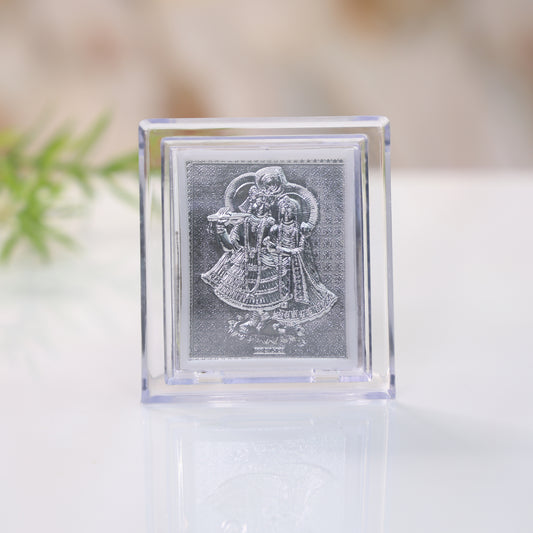 Radha Ji Krishna Ji Silver Frame With Eternal Prem